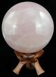 Polished Rose Quartz Sphere - Madagascar #52395-1